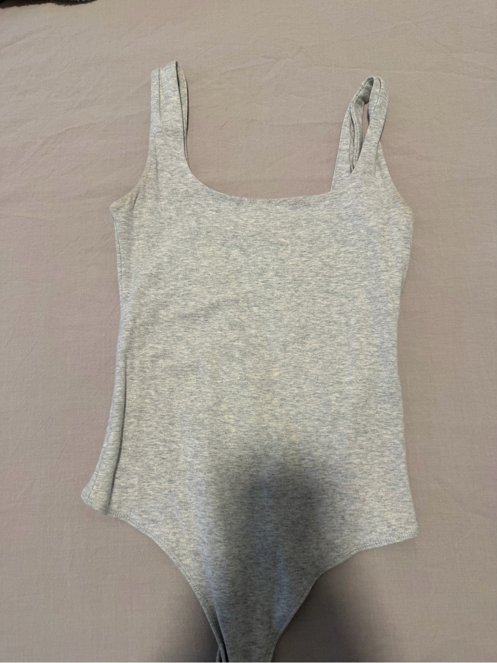 Abercrombie & Fitch Gray Square Neck Bodysuit